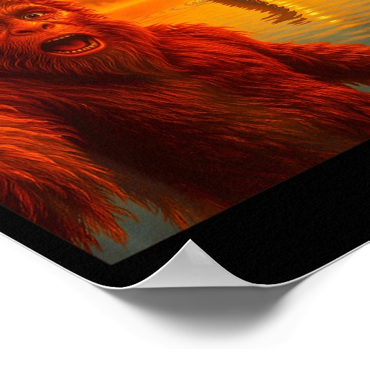 Funny Bigfoot Selfie With Loch Ness Monster And Uf Poster (Hoek)