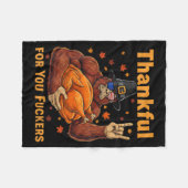Funny Bigfoot Thanksgiving Thankful For You Forers Fleece Deken (Voorkant (Horizontaal))