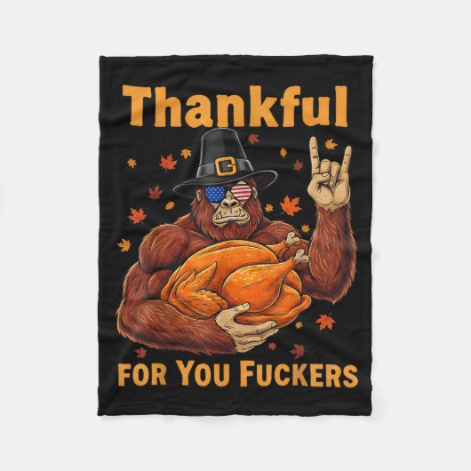 Funny Bigfoot Thanksgiving Thankful For You Forers Fleece Deken (Voorkant)