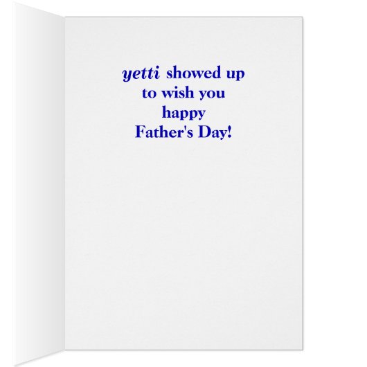 Funny Bigfoot Vaderdag Pun Sasquatch Pap Card (Binnen (Rechts))