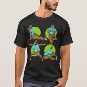 Funny Bigfoot Yoga Workout Cool Meditation Instru T-shirt