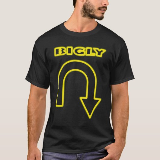 FUNNY BIGLY SHIRT MANHOOD PRIDE ego NEON YELLOW (Voorkant)