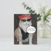 Funny Biker Cat Meme Briefkaart (Staand voorkant)