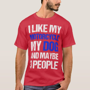 Funny Biker Ik hou van mijn motorfietshond en miss T-shirt