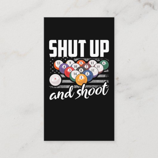 Funny Billard Player Quote Billiard Sarcastic Visitekaartje (Voorkant)