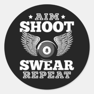 Funny Billard Retro 8 Ball Gezegde Ronde Sticker