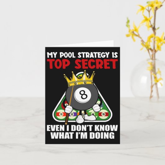 Funny Billiards Art voor mannen Billiards Pool P Kaart (Gele Bloem)
