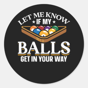 Funny Billiards citeert poolspelers Ronde Sticker