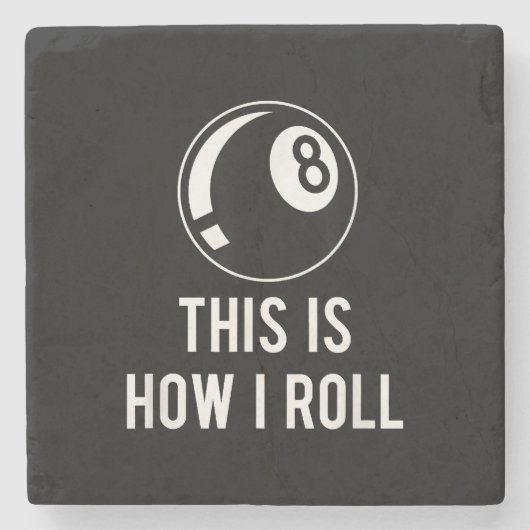 Funny Billiards Design for Pool Players Retro 8 Ba Stenen Onderzetter (Voorkant)