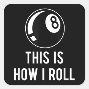 Funny Billiards Design for Pool Players Retro 8 Ba Vierkante Sticker