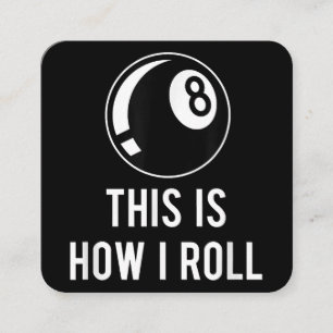 Funny Billiards Design for Pool Players Retro 8 Ba Vierkante Visitekaartje