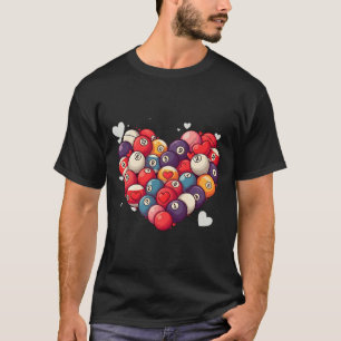 Funny Billiards Heart Valentijn Billiard Womens Me T-shirt