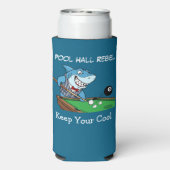 Funny Billiards Pool Hall Shark Theme Can Coolers (Seltzer Achterkant)