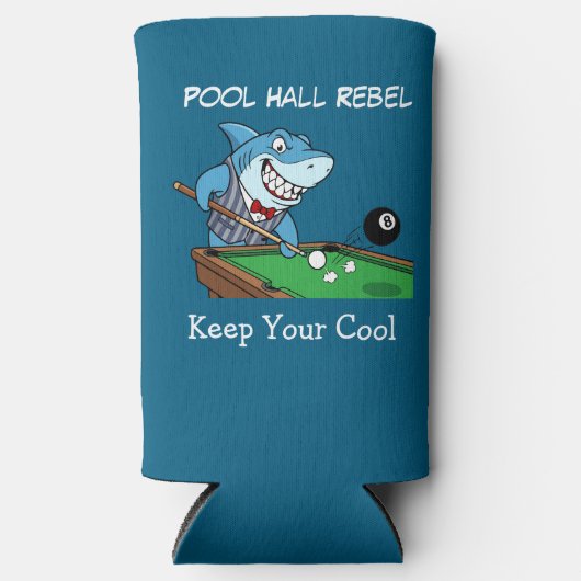 Funny Billiards Pool Hall Shark Theme Can Coolers (Voorkant)
