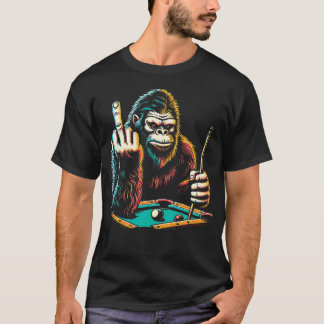 Funny Billiards Pool Player Retro Bigfoot Sasquatc T-shirt