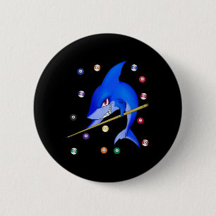 Funny Billiards Pool Shark Male Ronde Button 5,7 Cm
