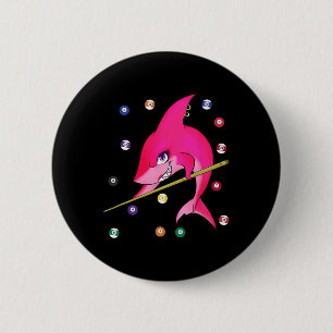Funny Billiards Pool Shark Vrouw Ronde Button 5,7 Cm