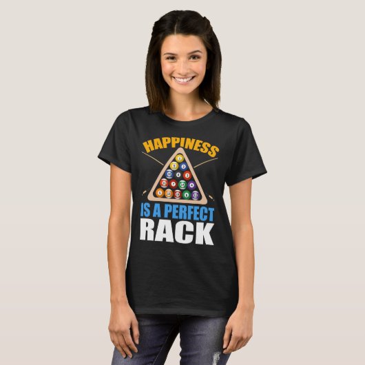 Funny Billiards Rack Humor Pool T-shirt (Voorkant volledig)