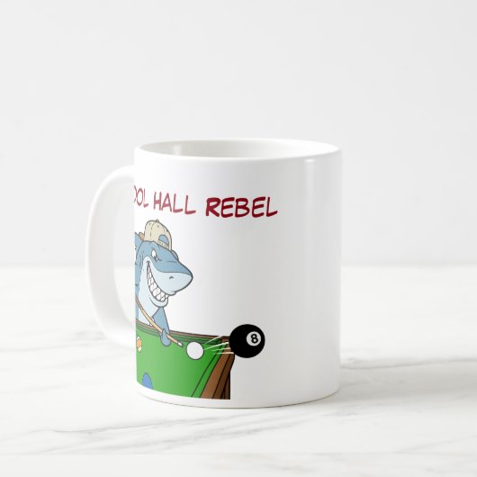 Funny Billiards Shark Pool Hall Rebel Coffee Mugs (Devant gauche)