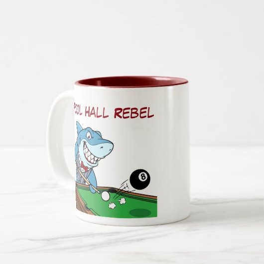 Funny Billiards Shark Rebel Coffee Mugs (Devant gauche)