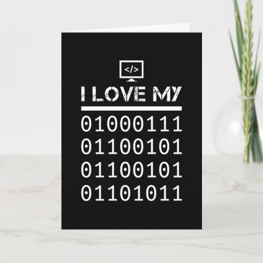 Funny Binary Code Geek Programming Gift Kaart (Voorkant)