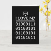 Funny Binary Code Geek Programming Gift Kaart (Gele Bloem)