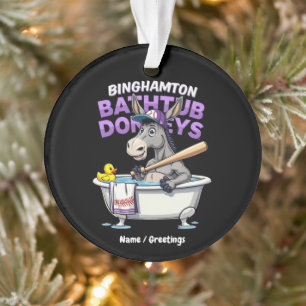 Funny Binghamton Baseball Baignoire Donkey Vintage