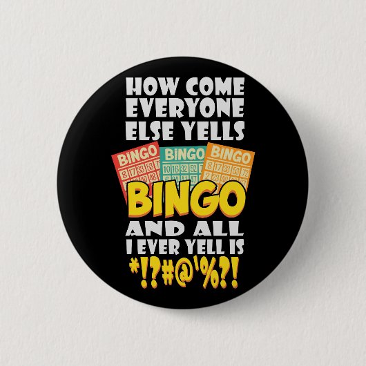 Funny Bingo Player Gift Ronde Button 5,7 Cm (Voorkant)
