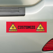 Funny Biohazard Warning Sign Thunder_Cove Bumpersticker (Op auto)
