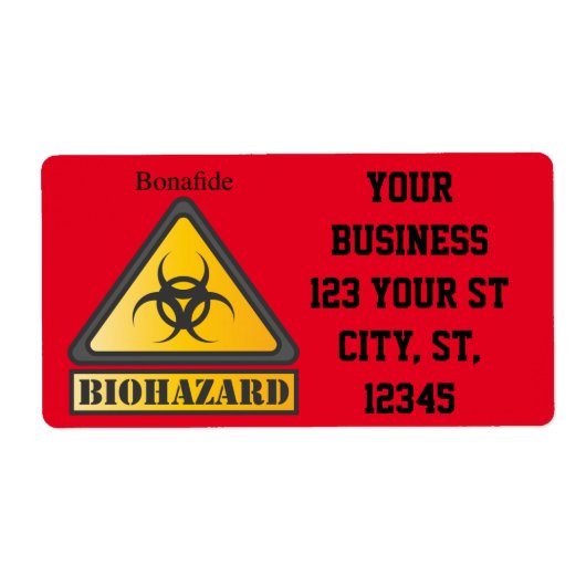 Funny Biohazard Warning Sign Thunder_Cove Etiket (Voorkant)