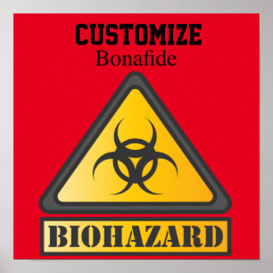 Funny Biohazard Warning Sign Thunder_Cove Poster