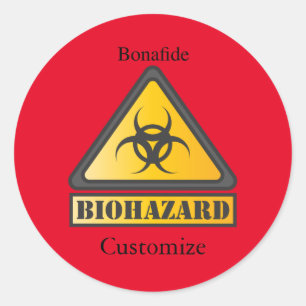 Funny Biohazard Warning SignThunder_Cove Ronde Sticker