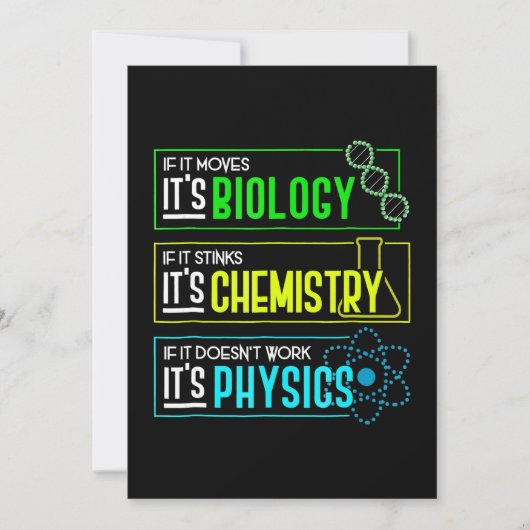 Funny Biology Chemistry Physics Science Nerd Feestdagenkaart (Voorkant)
