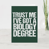 Funny Biology Major Afstuderen Green Bioloog Kaart (Voorkant)