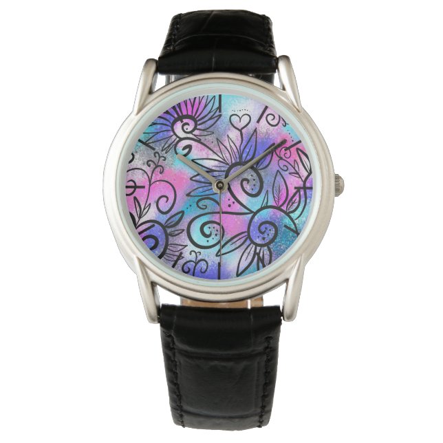 Funny bird art horloge (Voorkant)