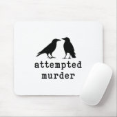 Funny Bird Attempted Murder Crow Tee  Muismat (Met muis)