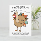 Funny Bird Fowl Turkey Thanksgiving Feestdagenkaart (Staand voorkant)