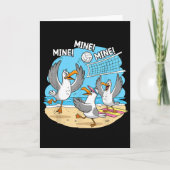 Funny Bird Playing Volleyball Mine Game Day Vibes  Kaart (Voorkant)