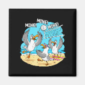 Funny Bird Playing Volleyball Mine Game Day Vibes Magneet (Voorkant)