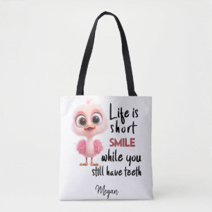 Funny Bird Quote Humor Gepersonaliseerd Motivatie Draagtas