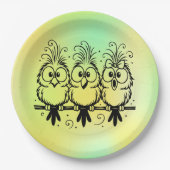 Funny Birds Cartoon-56456 Papieren Bordje (Voorkant)
