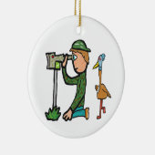 Funny Birdwatch Keramisch Ornament (Rechts)