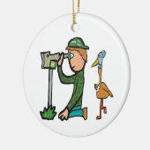 Funny Birdwatch Keramisch Ornament (Links)