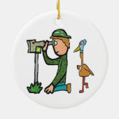 Funny Birdwatch Keramisch Ornament (Achterkant)