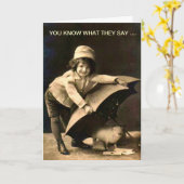 Funny  Birthday Afbeelding Kaart (Gele Bloem)