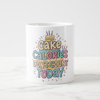 Funny Birthday Cake - Calories Don't Count Today  Extra Grote Beker