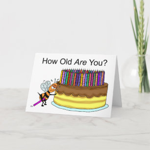Funny Birthday Card:  Birthday Candle Beeswax Kaart