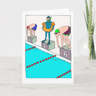 Funny Birthday Card for Novice Swimmer Kaart