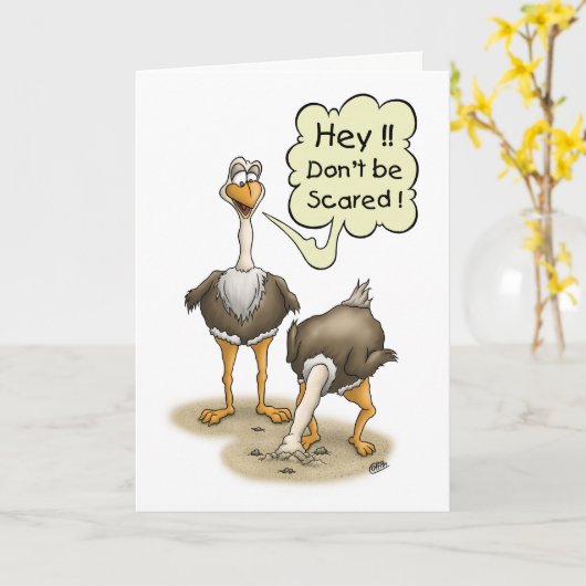 Funny Birthday Cards: Don't Be Scared 2 Kaart (Gele Bloem)