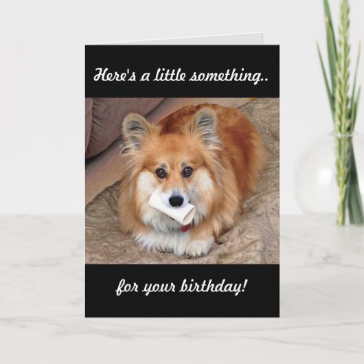 Funny Birthday Corgi met Bone Kaart (Voorkant)